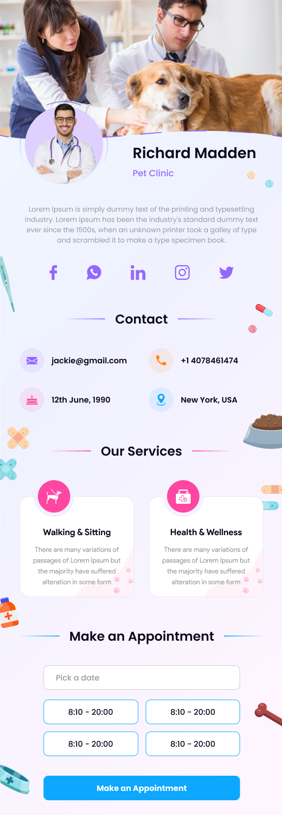 Pastel microsite template