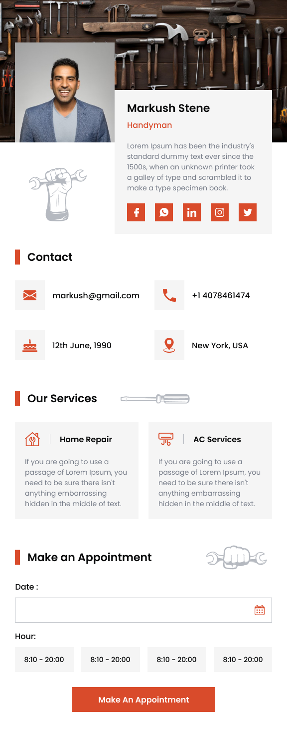 Craft microsite template