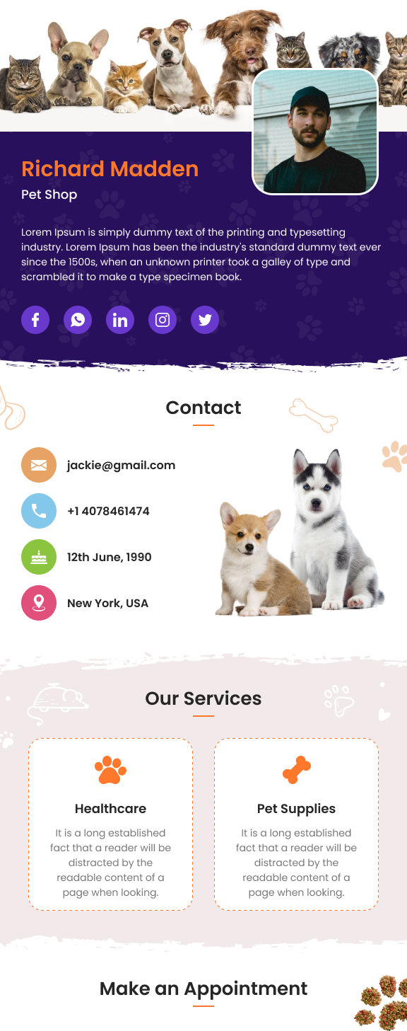 Vivid microsite template