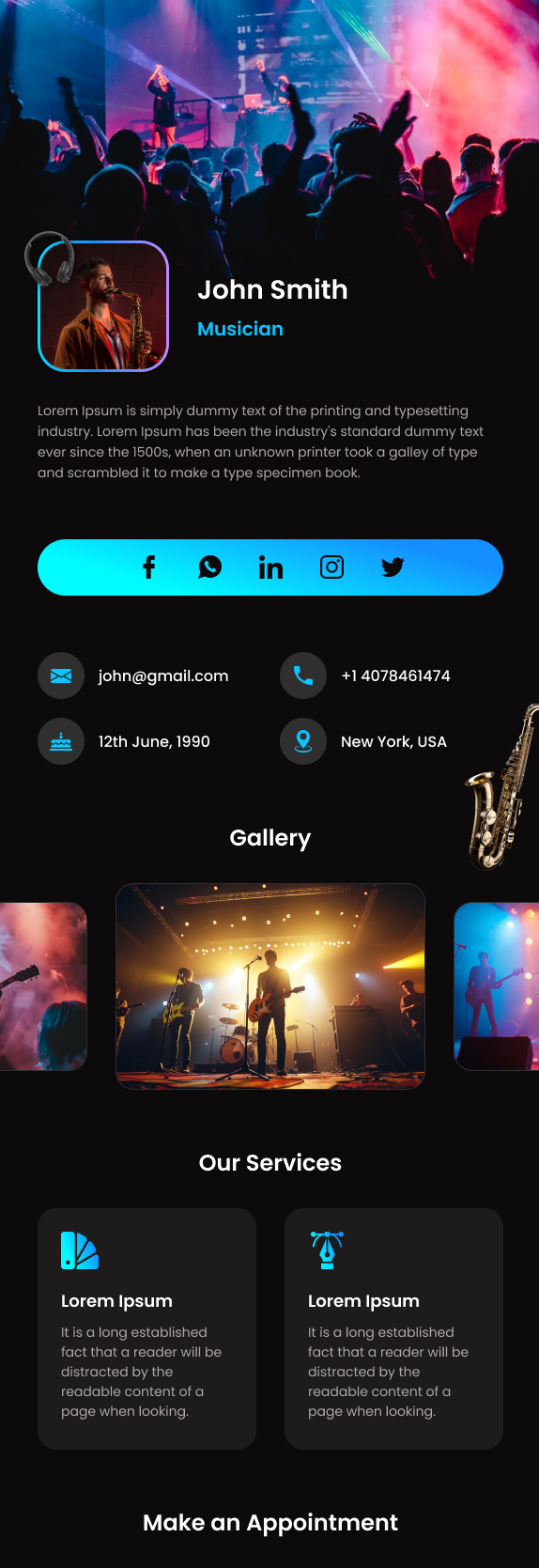 Neon microsite template